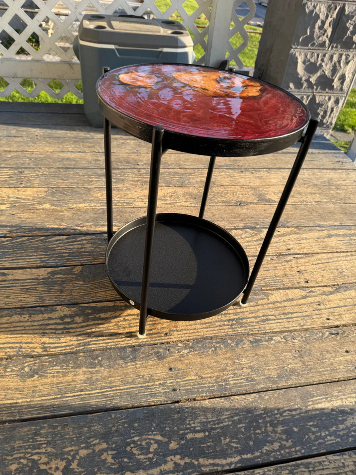 LDC-Ruby & Maple Epoxy Endtable