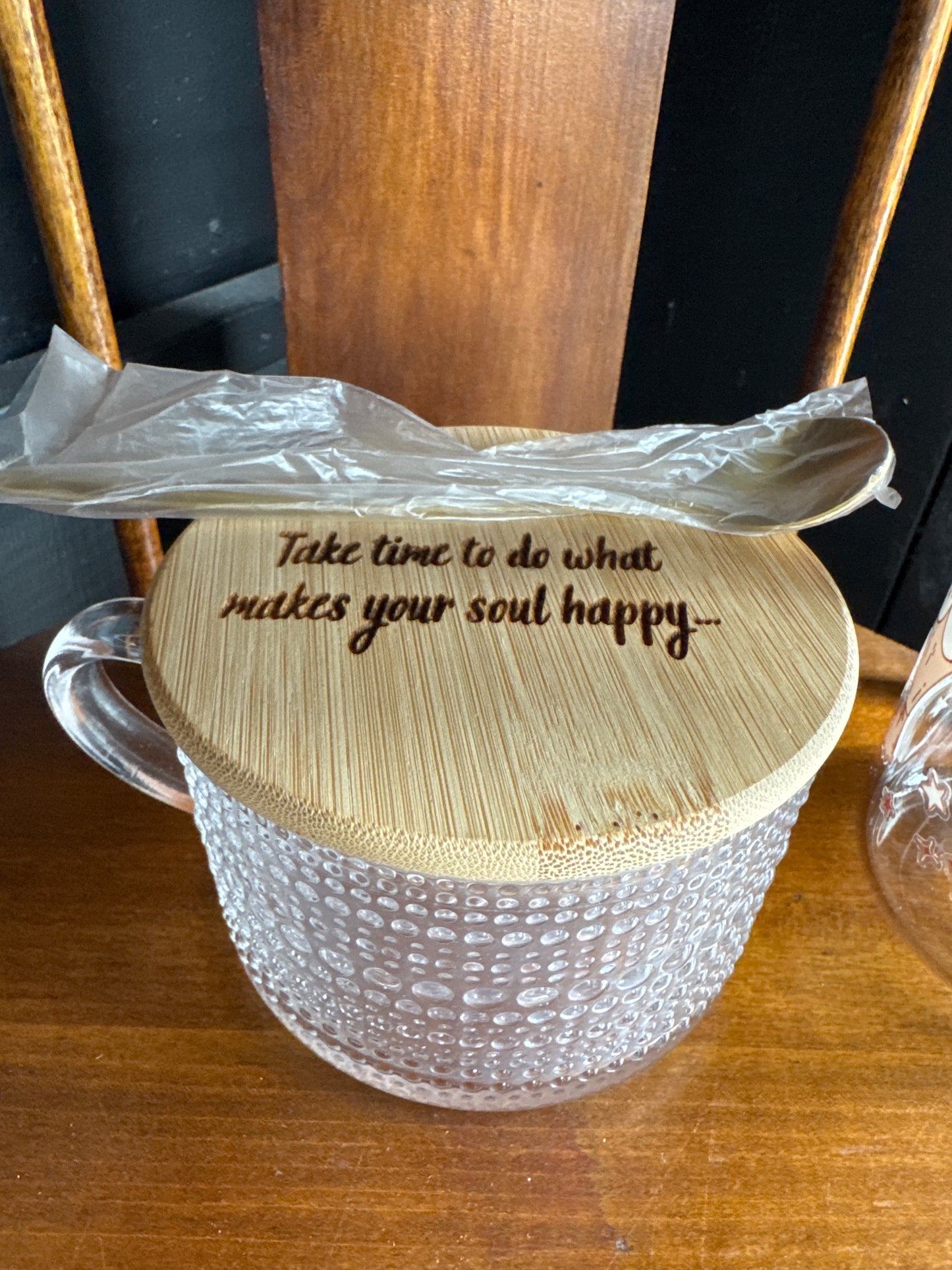 LWA-Decorative glass tea mug