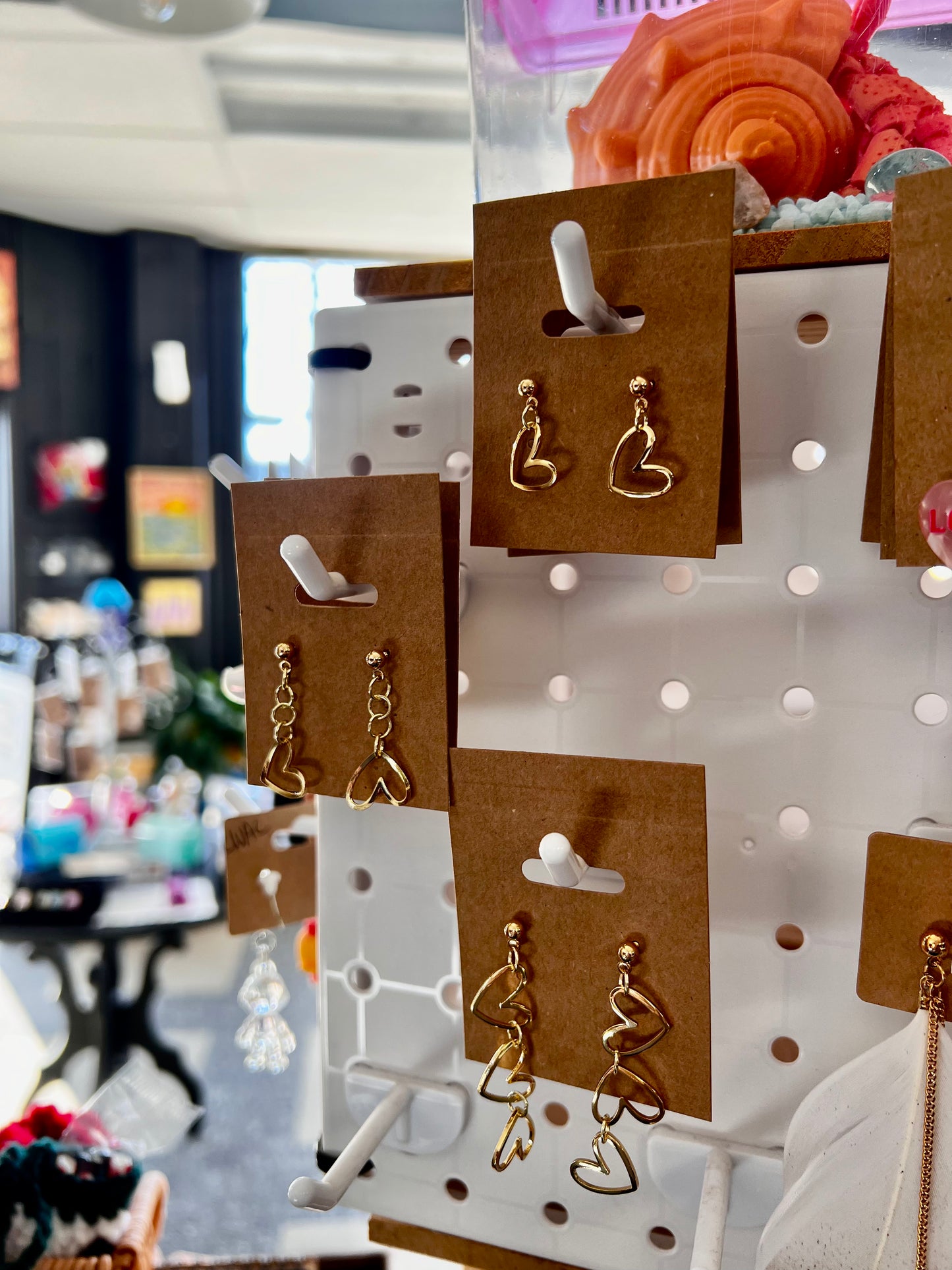 LWA - Gold Heart Dangle Earrings