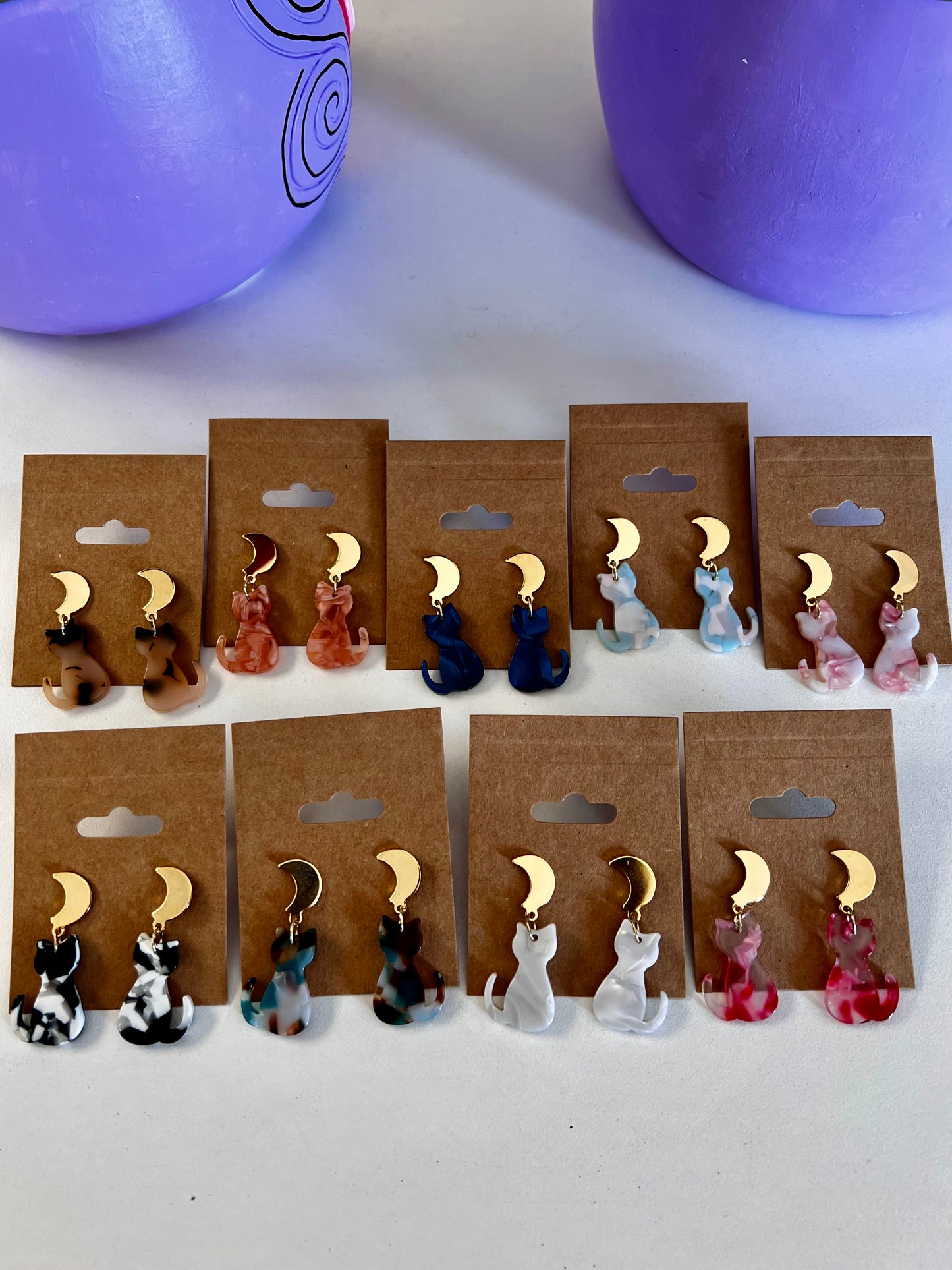 LWA - Cat and Moon Earrings