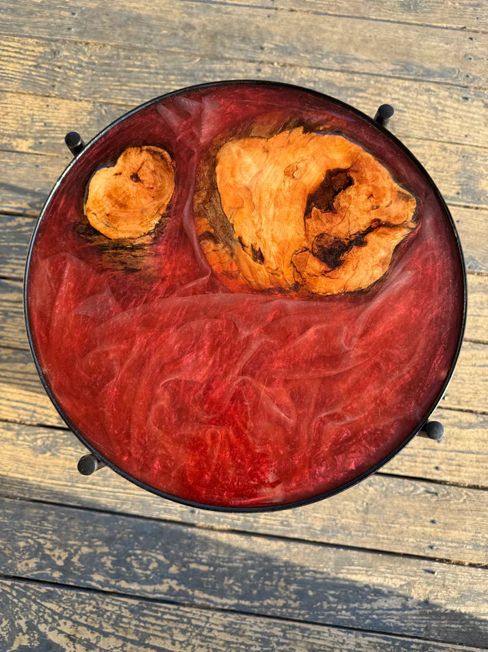 LDC-Ruby & Maple Epoxy Endtable
