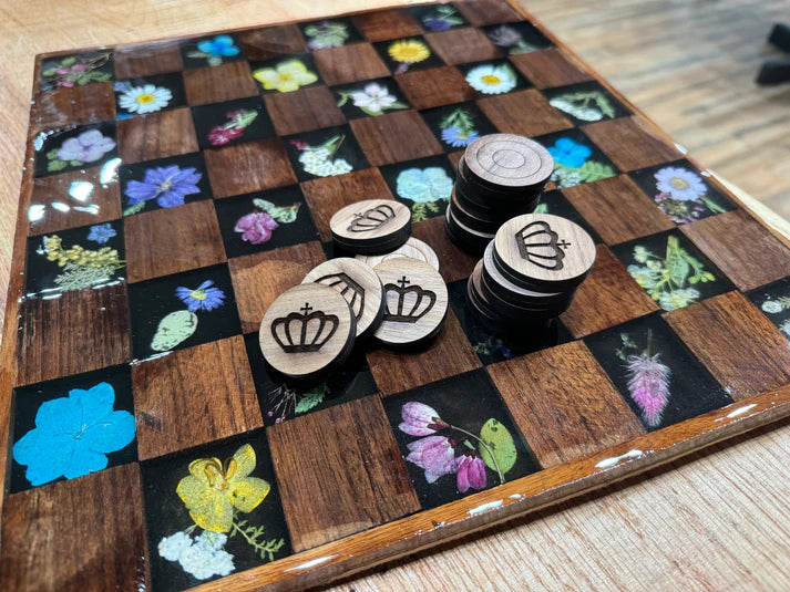 LDC-Floral Epoxy Chessboard