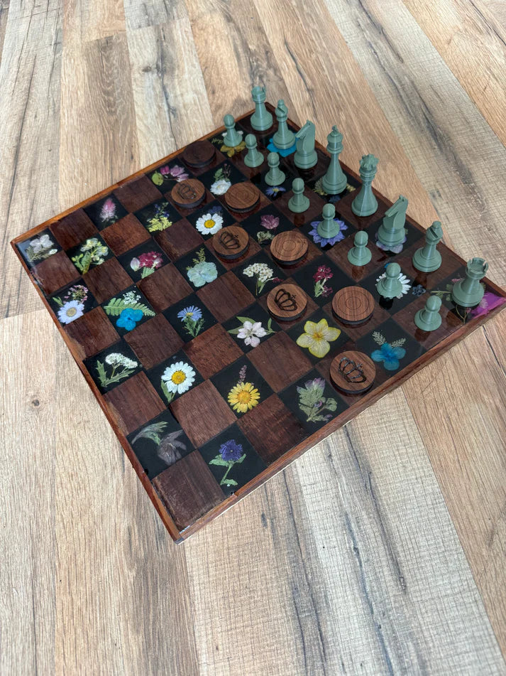 LDC-Floral Epoxy Chessboard