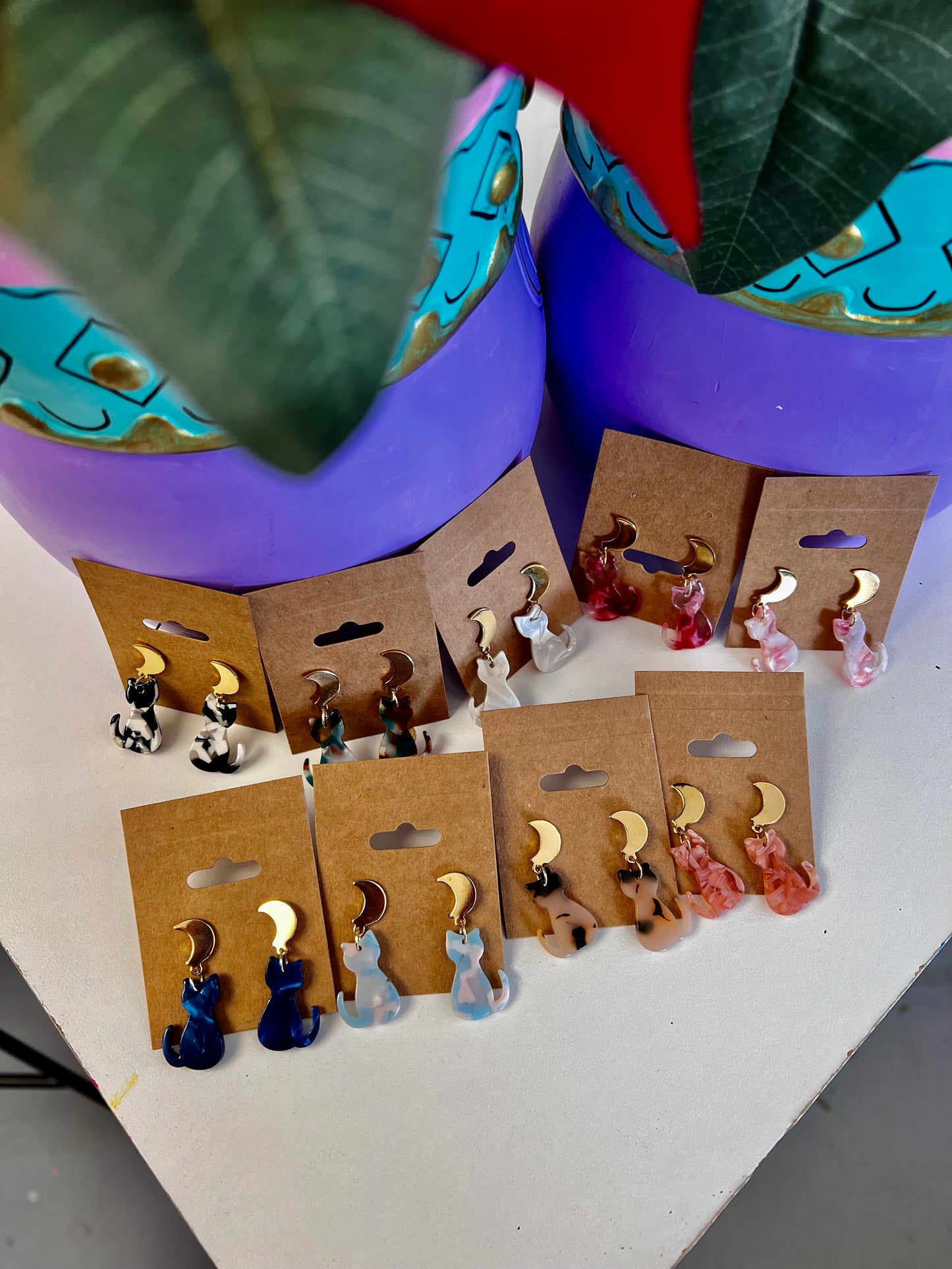 LWA - Cat and Moon Earrings