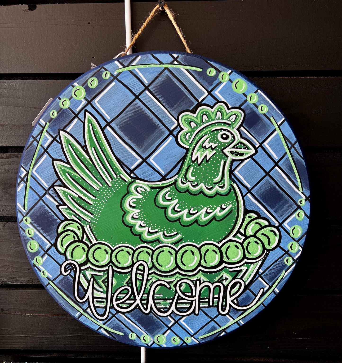 Hen on a Nest Door Hanger