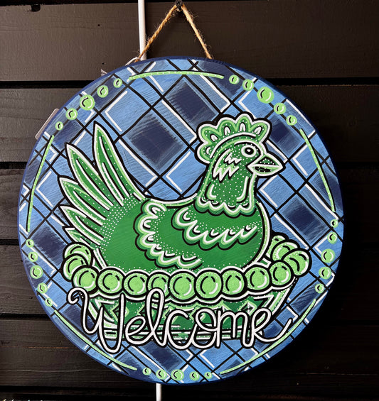 Hen on a Nest Door Hanger
