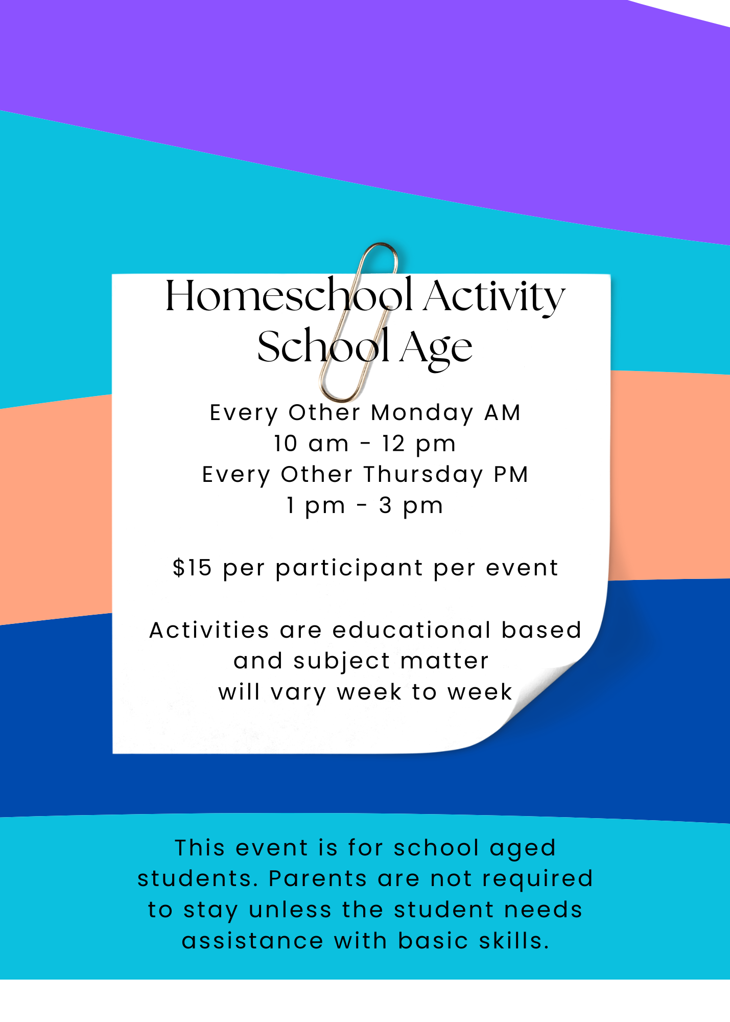 Homeschool Activities - Thursday