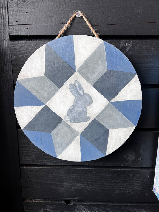 Blue and Pink Bunny Quilt